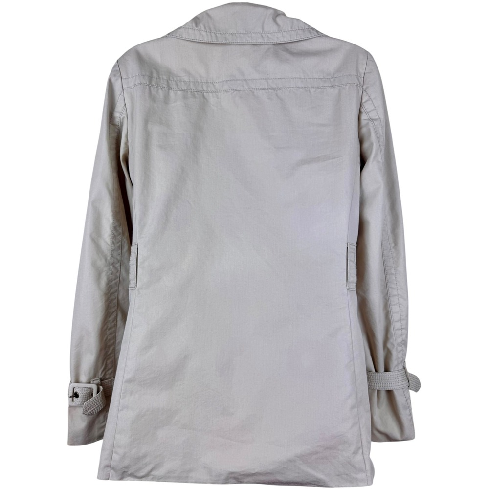 J.Crew Travel Trench Coat Size 2 Beige Lightweight Cotton Jacket 99772 - Picture 3 of 8